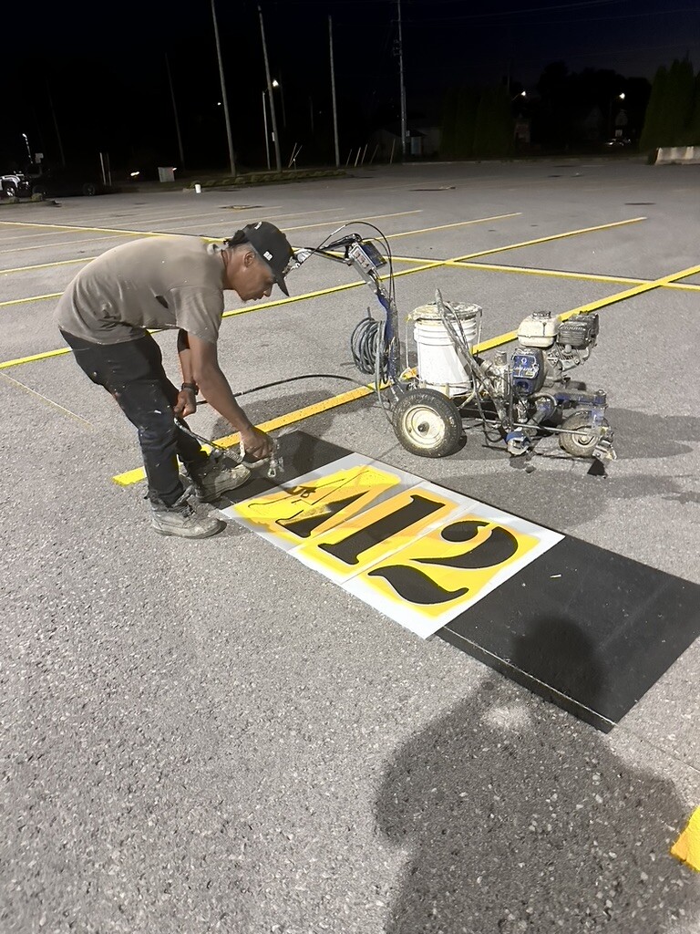  Spraying stencils, line painting sherwin williams hotline