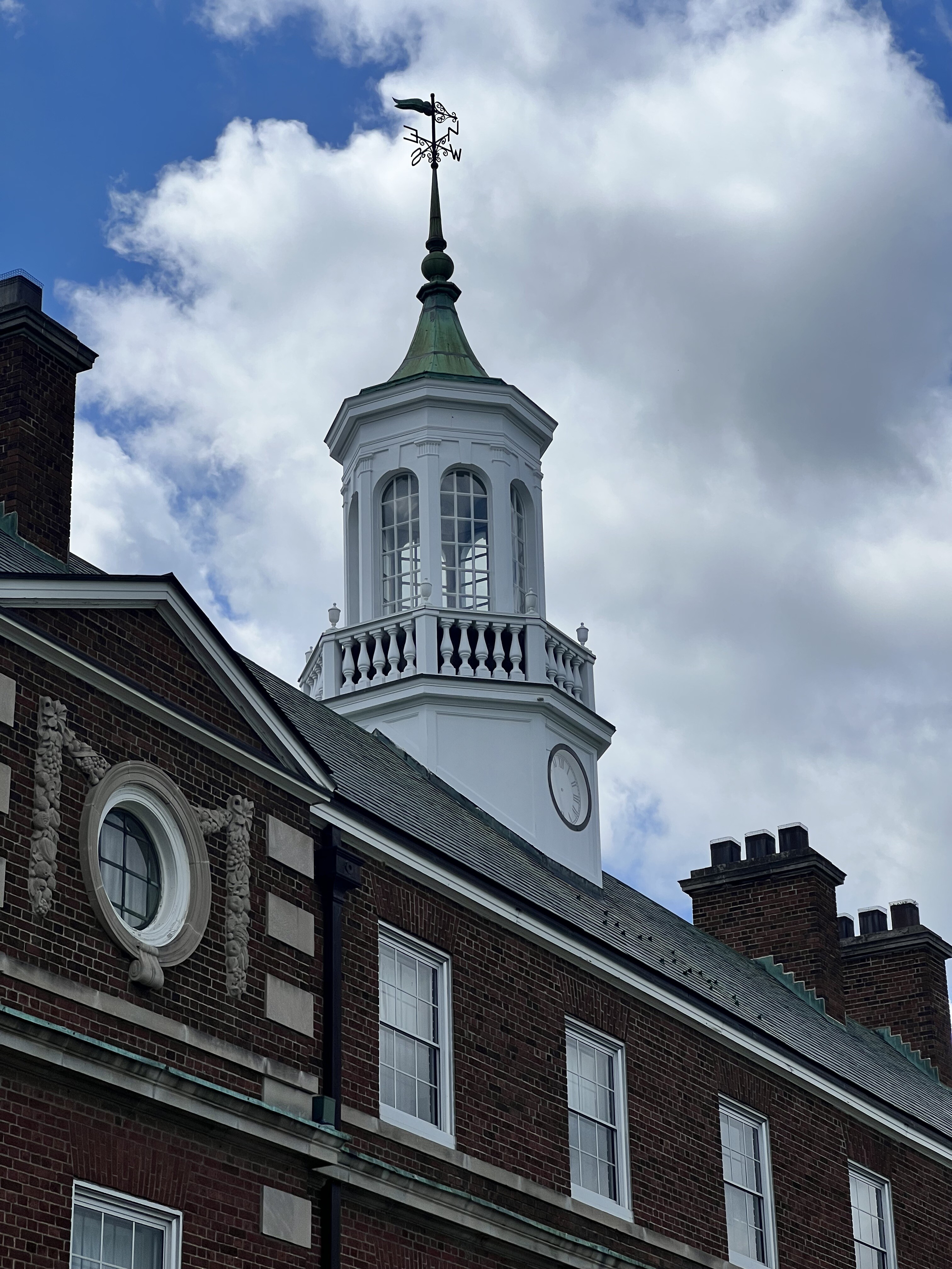  Painted roof wooden clock tower at Ridley College