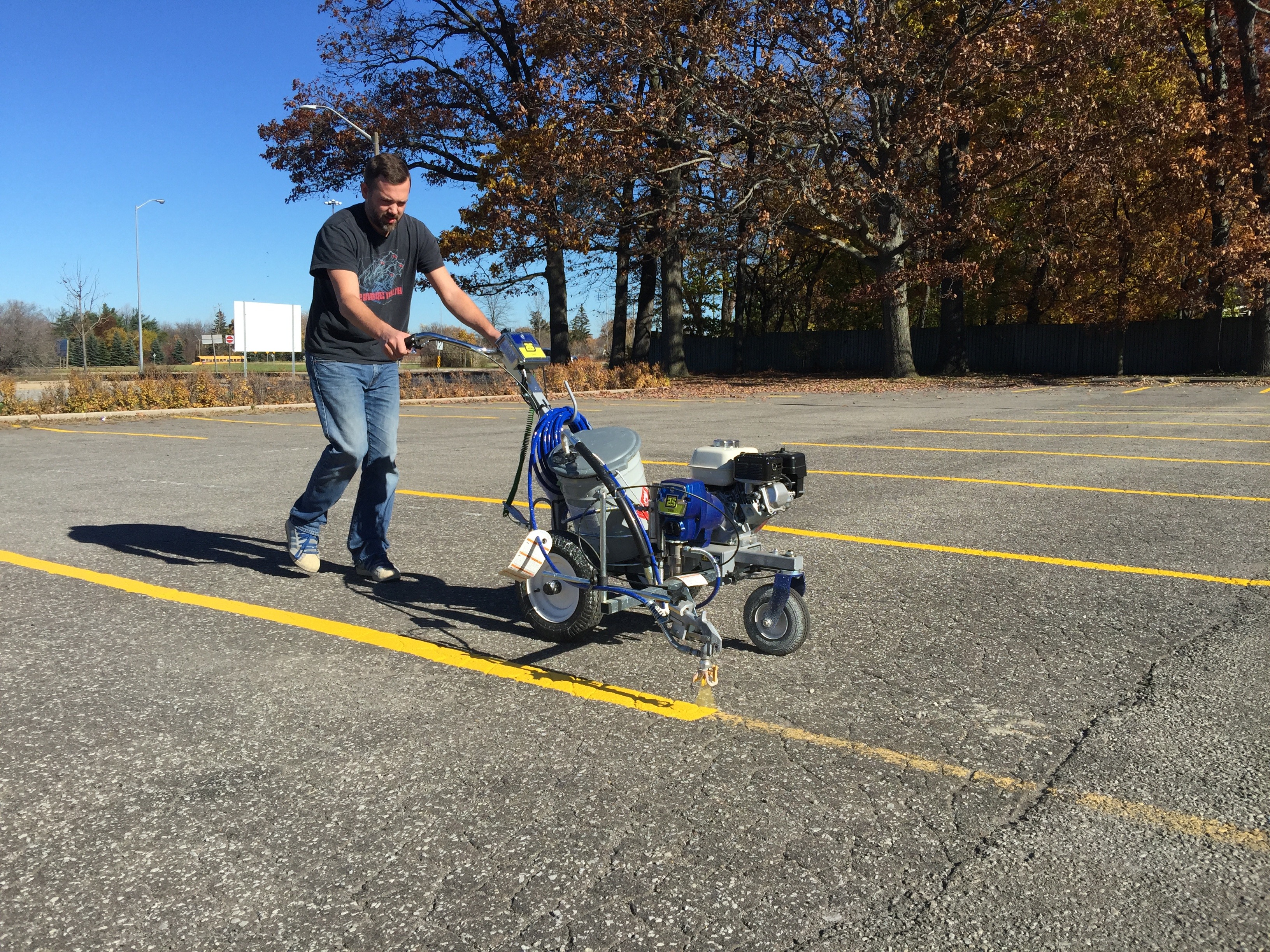  Parking spot lines in parking lot at niagara worship centre